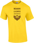 Beards turn laziness into awesomeness funny beard - Adult & Kids T-Shirts, Sweatshirts & Hoodies apparel design preview 1