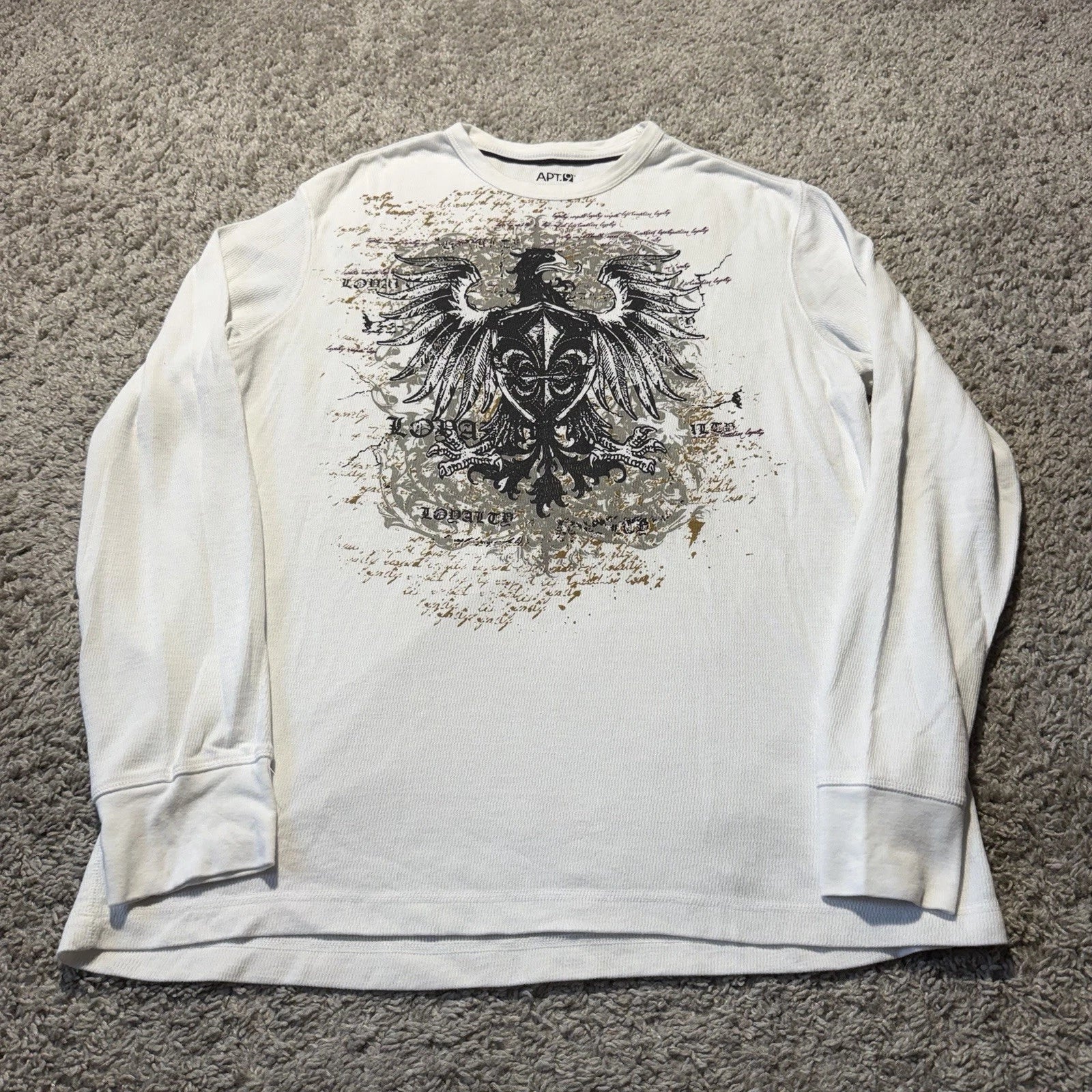 Vintage Y2k Thermal Cyber Goth Mens Large White - Adult & Kids T-Shirts, Sweatshirts & Hoodies apparel design preview 1