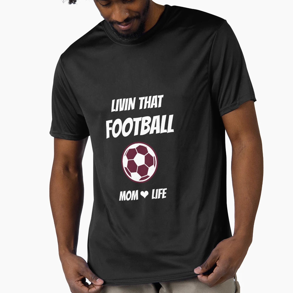 Livin That Football Mom Life T-Shirt - Custom Art Print for Adults - T-Shirt, Sweatshirt, Hoodie