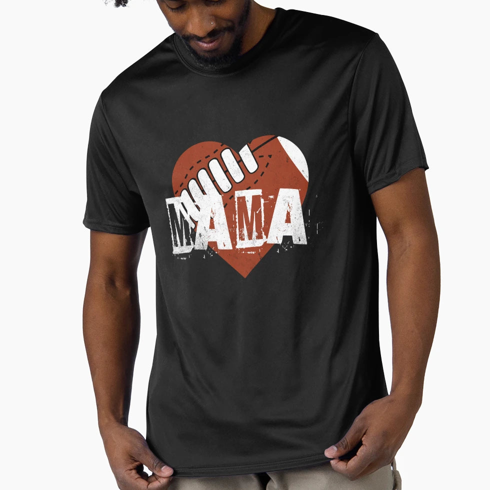 Football Mama Heart Game T-Shirt - Trendy Graphic Unisex - T-Shirt, Sweatshirt, Hoodie
