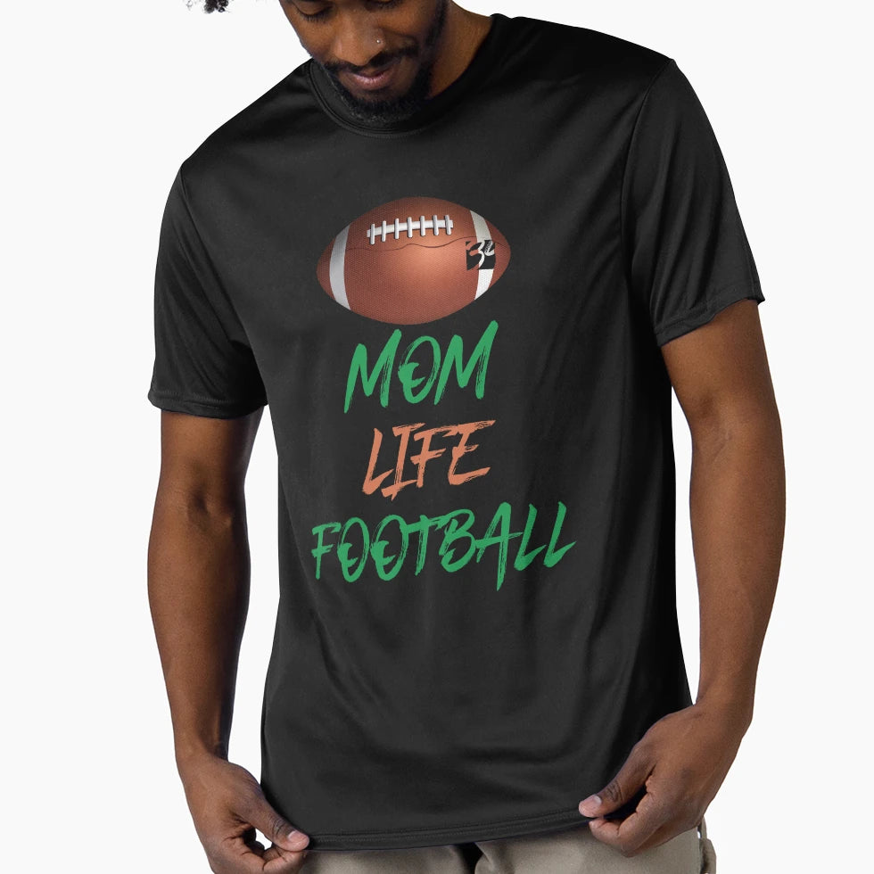 Mom Life Football Funny Rugby T-Shirt - Minimalist Print Men Women - T-Shirt, Sweatshirt, Hoodie