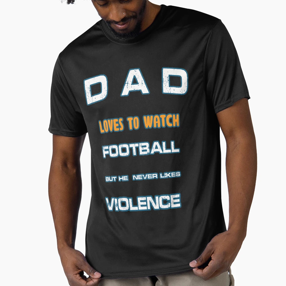 Dad Likes To Watch Football Funny T-Shirt - Aesthetic Graphic Men Women - T-Shirt, Sweatshirt, Hoodie
