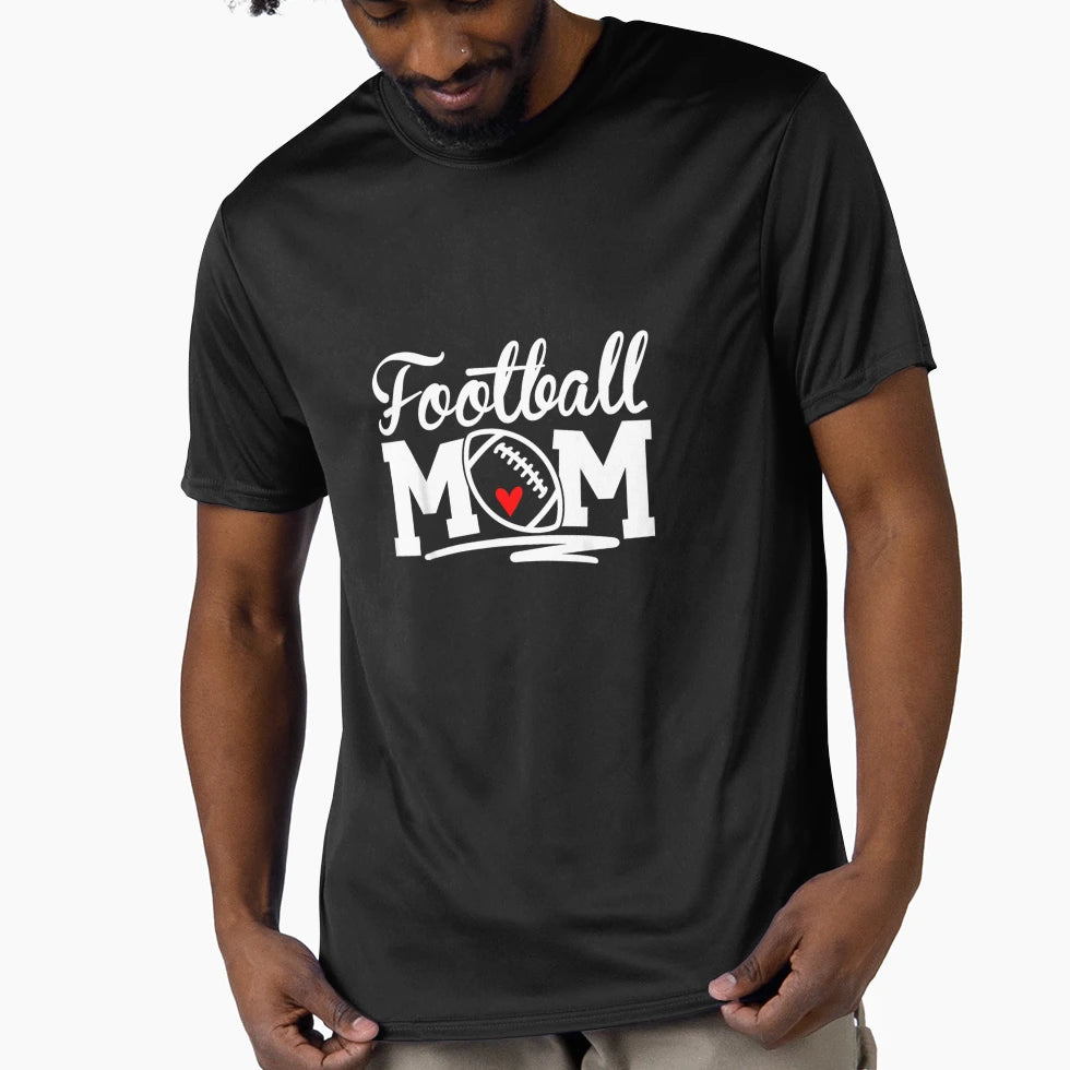 Proud Football Mom Supportive Mom T-Shirt - Custom Art Print Unisex - T-Shirt, Sweatshirt, Hoodie