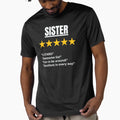 Sister Gift 5 Star T-Shirt - Minimalist Print Unisex - T-Shirt, Sweatshirt, Hoodie