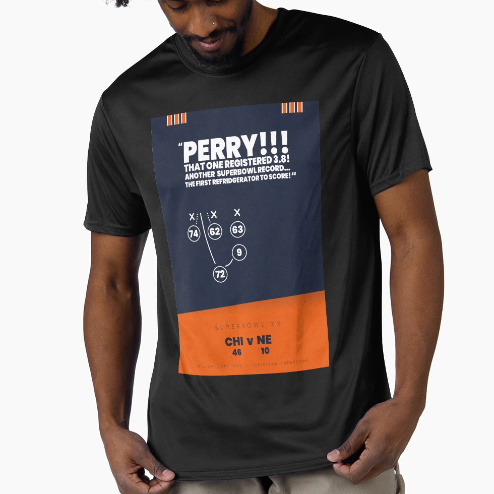 Fridge William Perry Playbook Art T-Shirt - Custom Art Print Unisex - T-Shirt, Sweatshirt, Hoodie