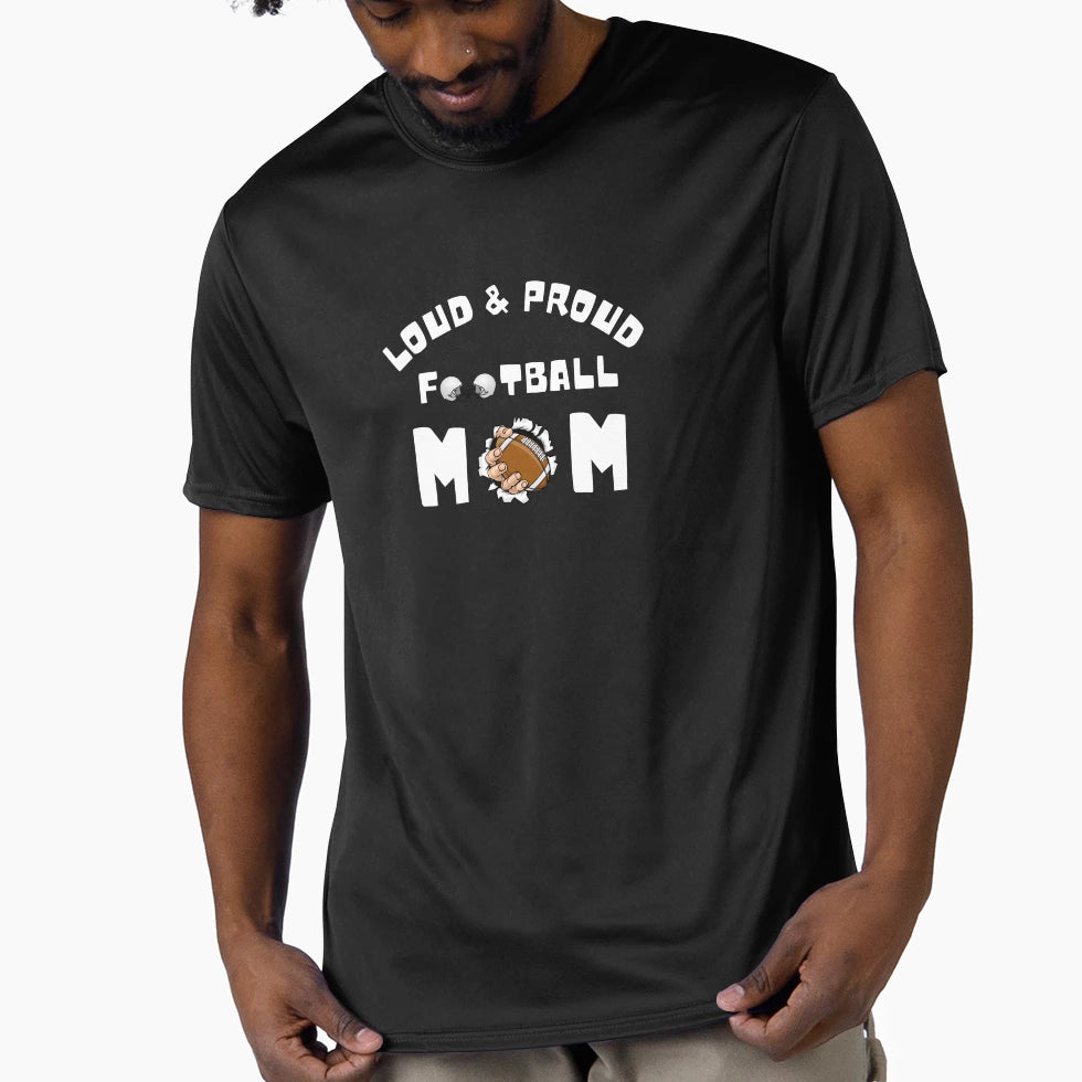 Loud Proud Football Mom T-Shirt - Custom Art Print for Adults - T-Shirt, Sweatshirt, Hoodie