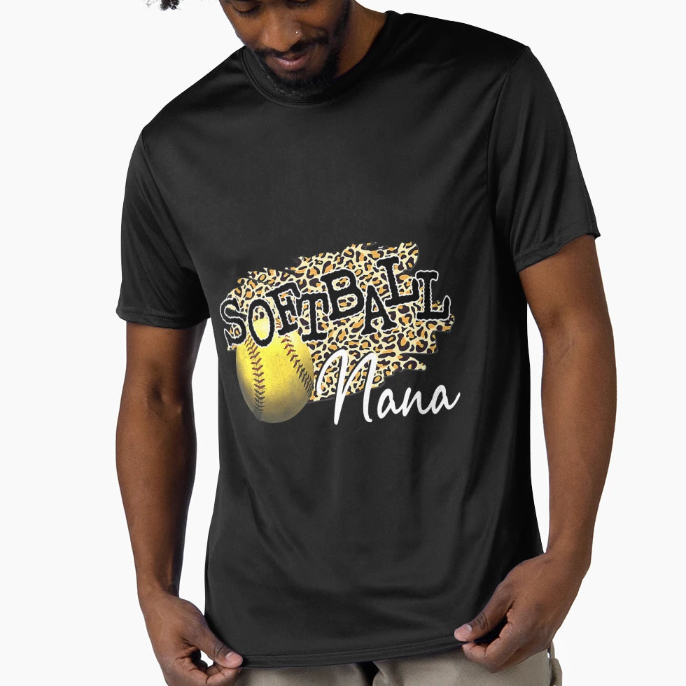 Softball Nana Leopard Softball T-Shirt - Casual Everyday Wear Men Women - T-Shirt, Sweatshirt, Hoodie
