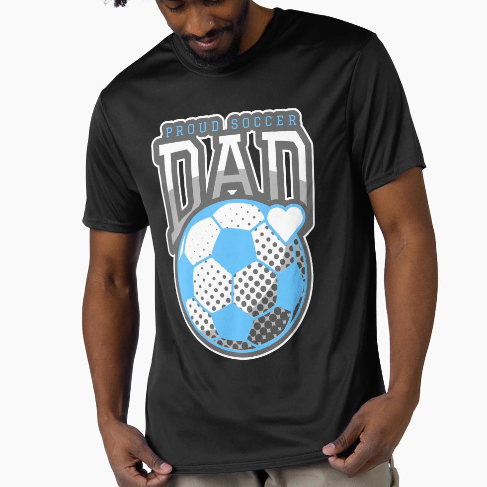 Proud Soccer Dad Heart Fathers Day T-Shirt - Minimalist Print for Adults - T-Shirt, Sweatshirt, Hoodie