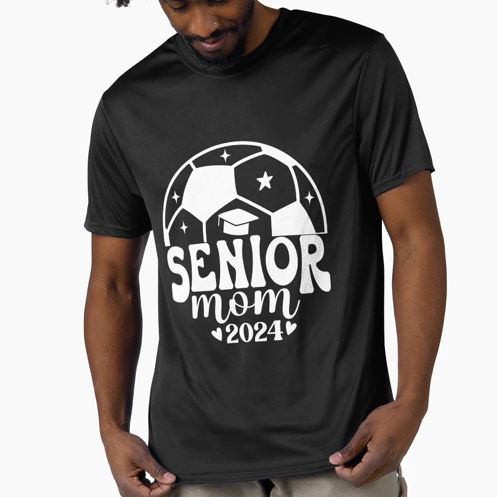 Senior Soccer Mom 2024 T-Shirt - Trendy Graphic for Adults - T-Shirt, Sweatshirt, Hoodie