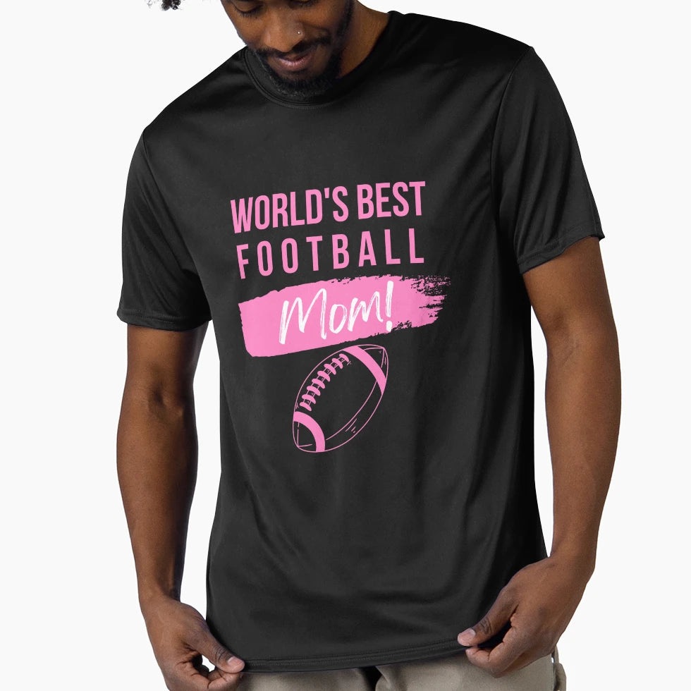 Worlds Best Football Mom T-Shirt - Custom Art Print Men Women - T-Shirt, Sweatshirt, Hoodie