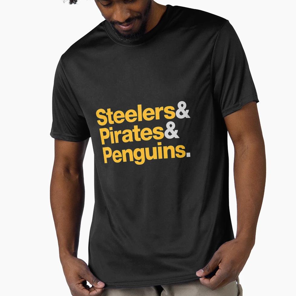 Pittsburgh Sports Teams 412 T-Shirt - Custom Art Print Unisex - T-Shirt, Sweatshirt, Hoodie