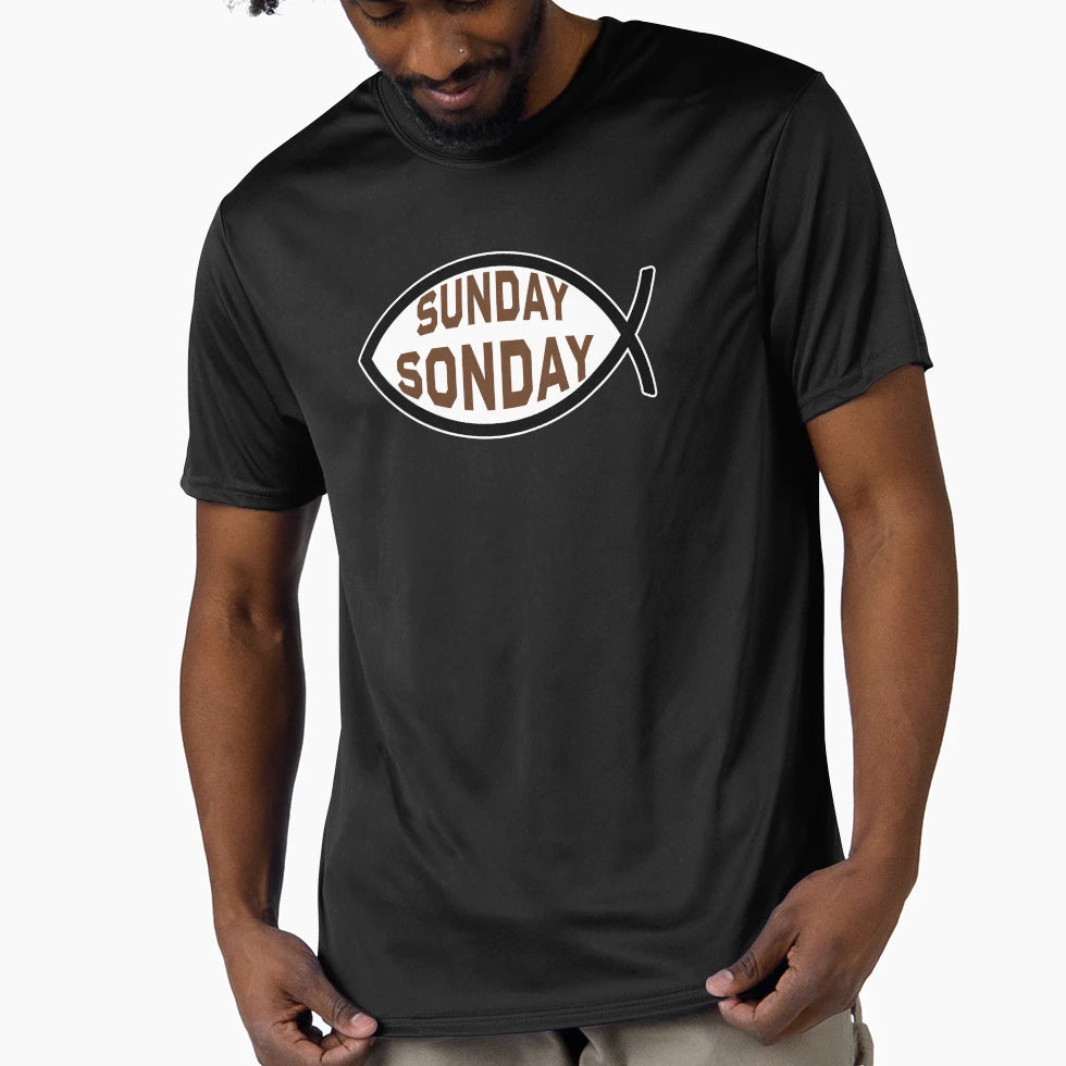 Sunday Sonday Ichthys Symbol T-Shirt - Fun Novelty Design Unisex - T-Shirt, Sweatshirt, Hoodie