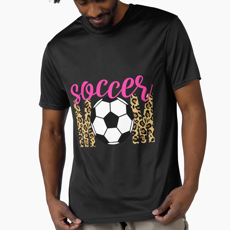 Soccer Mom Trendy Leopard Game Day Mama T-Shirt - Minimalist Print Unisex - T-Shirt, Sweatshirt, Hoodie