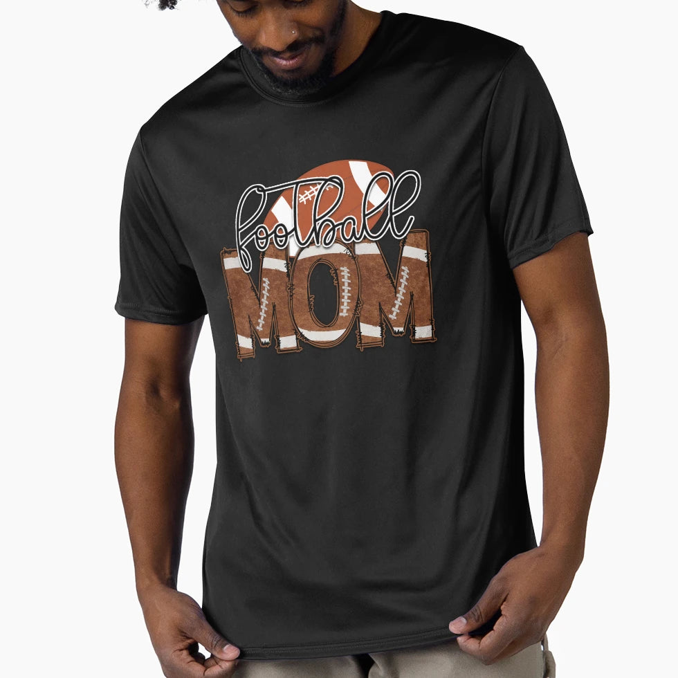 American Football Mom Leopard T-Shirt - Fun Novelty Design for Adults - T-Shirt, Sweatshirt, Hoodie
