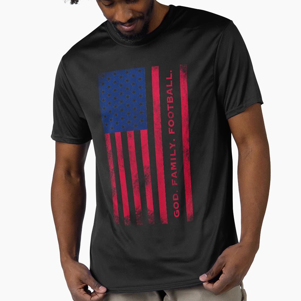 God Family Football Pro Us Flag Dad Gift T-Shirt - Streetwear Style Unisex - T-Shirt, Sweatshirt, Hoodie