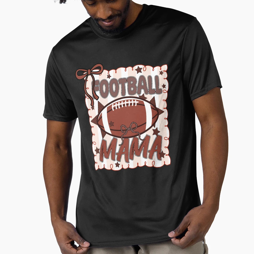 Football Mama Football Season Bow T-Shirt - Unique Graphic Men Women - T-Shirt, Sweatshirt, Hoodie