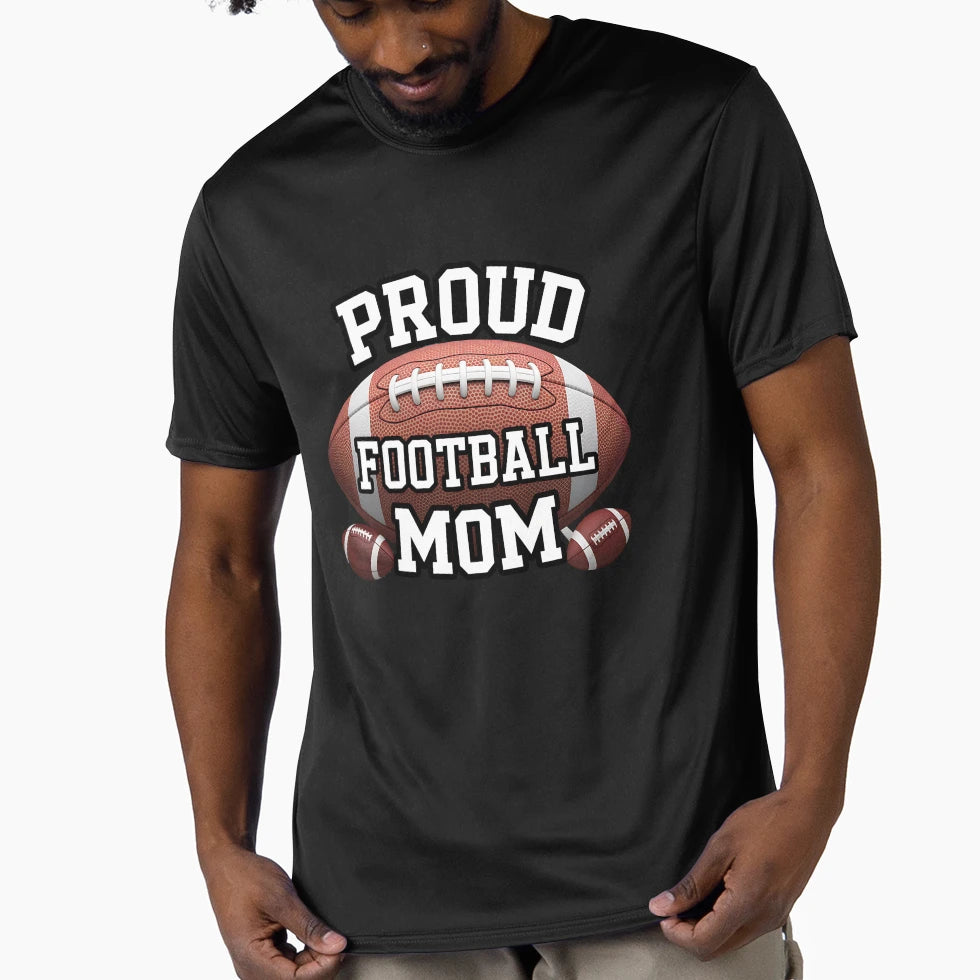 Proud Football Mom Multiple And Words T-Shirt - Trendy Graphic for Adults - T-Shirt, Sweatshirt, Hoodie