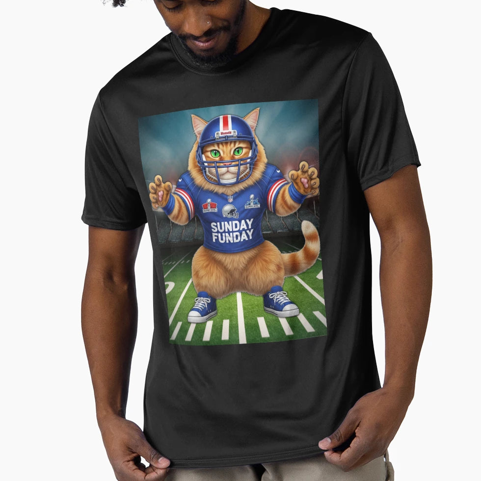 Super Bowl Cat Football Cat Sunday T-Shirt - Minimalist Print Men Women - T-Shirt, Sweatshirt, Hoodie