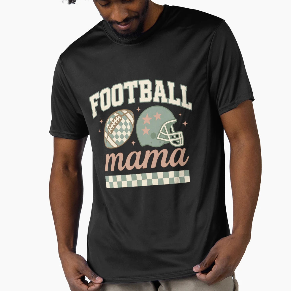 Football Mama Checkered Sports T-Shirt - Casual Everyday Wear for Adults - T-Shirt, Sweatshirt, Hoodie