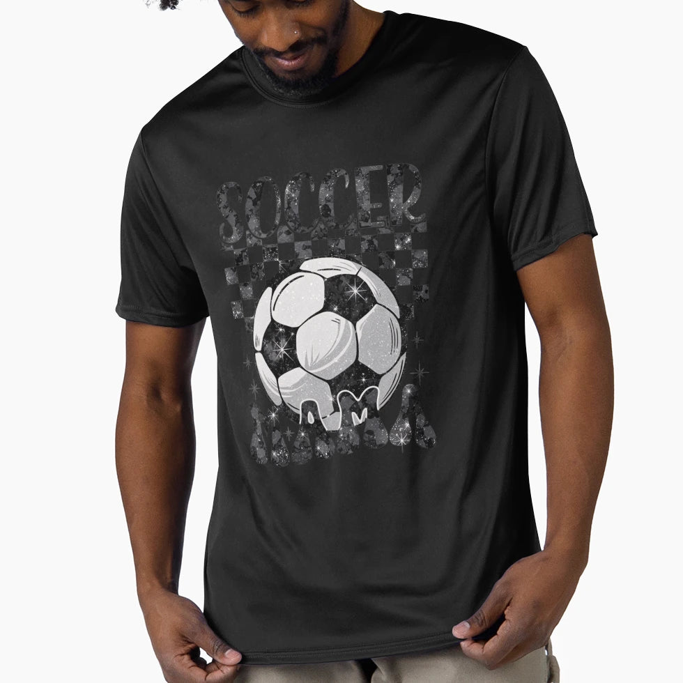 Soccer Mama Glitter T-Shirt - Casual Everyday Wear Unisex - T-Shirt, Sweatshirt, Hoodie