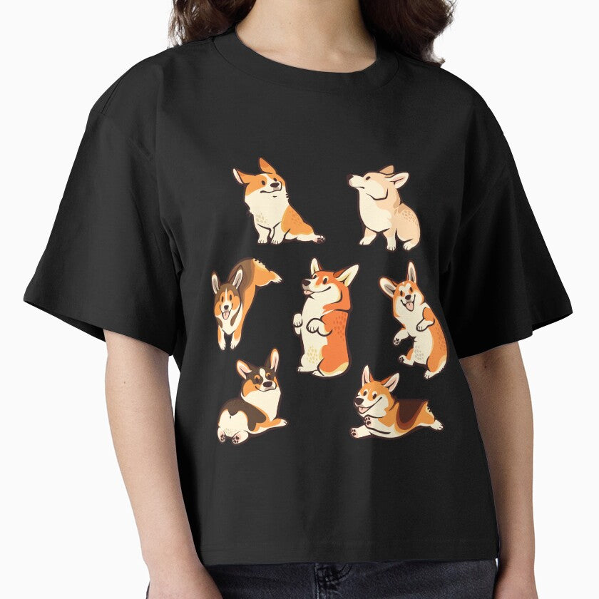 Jolly corgis in green by Colordrilos - Adult & Kids T-Shirts, Sweatshirts & Hoodies apparel design preview 1