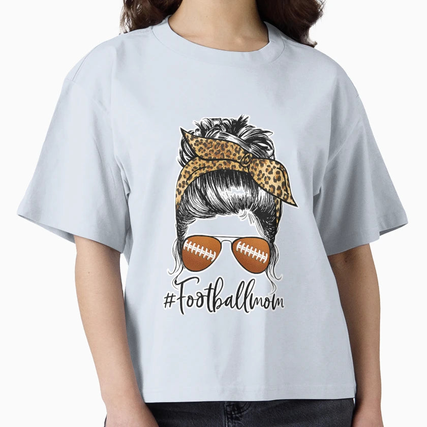 Football Mom Life Messy Bun Sport T-Shirt - Casual Everyday Wear for Adults - T-Shirt, Sweatshirt, Hoodie