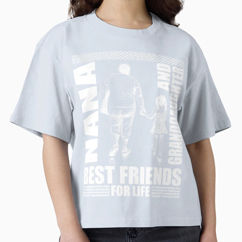 Nana And Granddaughter Best Friend Life T-Shirt - Custom Art Print Unisex - T-Shirt, Sweatshirt, Hoodie