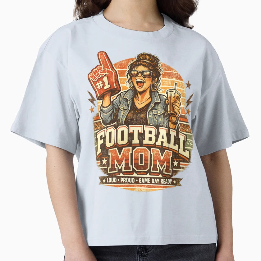 Football Mom T-Shirt - Custom Art Print Men Women - T-Shirt, Sweatshirt, Hoodie