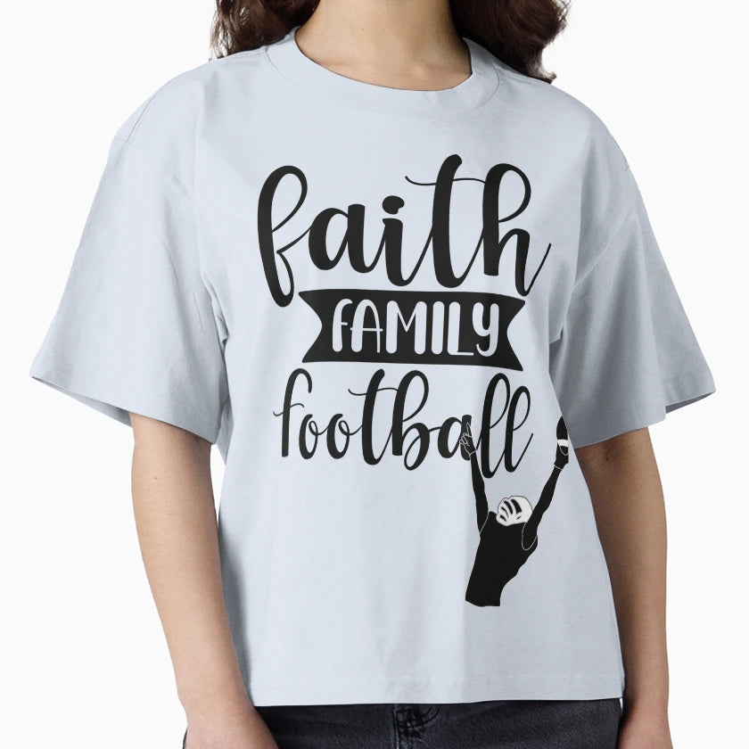 Faith Family Football T-Shirt - Trendy Graphic Unisex - T-Shirt, Sweatshirt, Hoodie