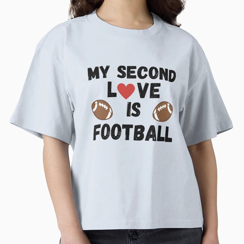 My Second Love Is Football T-Shirt - Minimalist Print Men Women - T-Shirt, Sweatshirt, Hoodie
