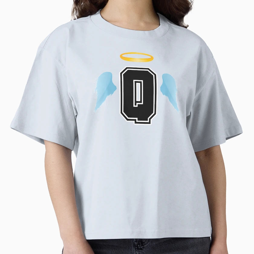 Letter Q College Font Good Heaven T-Shirt - Novelty Apparel for Adults - T-Shirt, Sweatshirt, Hoodie