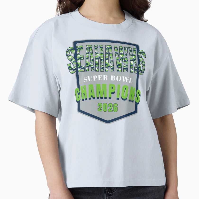 2026 Super Bowl Champs Seattle Seahawks T-Shirt - Trendy Graphic Unisex - T-Shirt, Sweatshirt, Hoodie