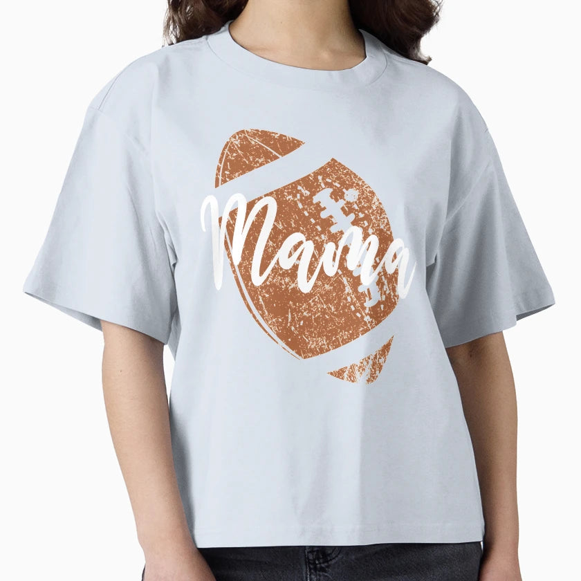 Mom Football American Brown Rugby Ball Gift T-Shirt - Trendy Graphic Unisex - T-Shirt, Sweatshirt, Hoodie