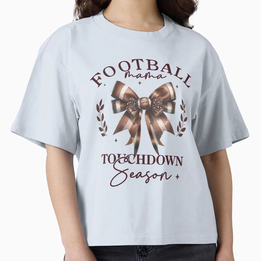 Football Mama Touchdown Season Bow T-Shirt - Streetwear Style Unisex - T-Shirt, Sweatshirt, Hoodie