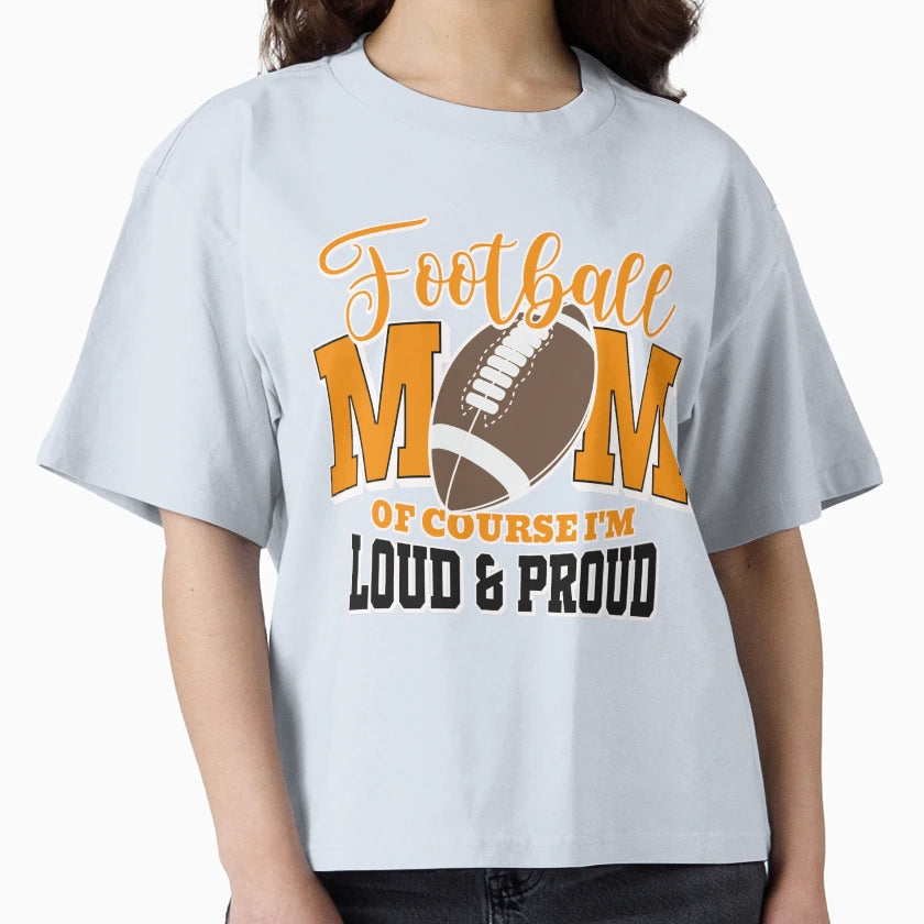 Proud Football Mom T-Shirt - Aesthetic Graphic for Adults - T-Shirt, Sweatshirt, Hoodie