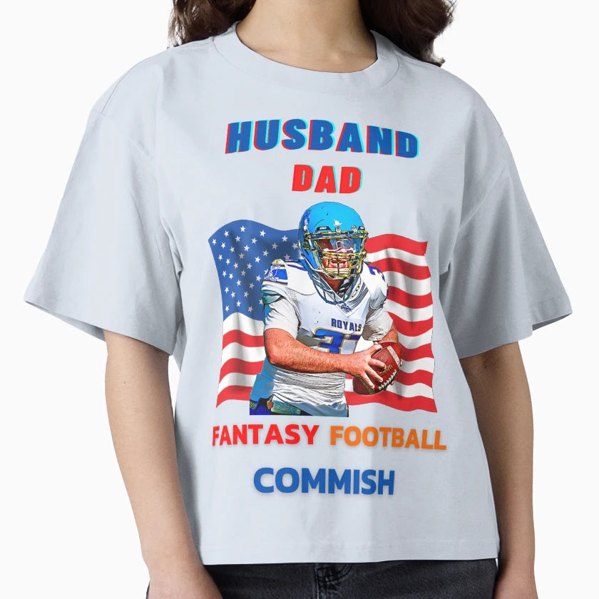 Husband Dad Fantasy Football Commish T-Shirt - Aesthetic Graphic for Adults - T-Shirt, Sweatshirt, Hoodie