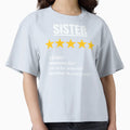 Sister Gift 5 Star T-Shirt - Custom Art Print Unisex - T-Shirt, Sweatshirt, Hoodie