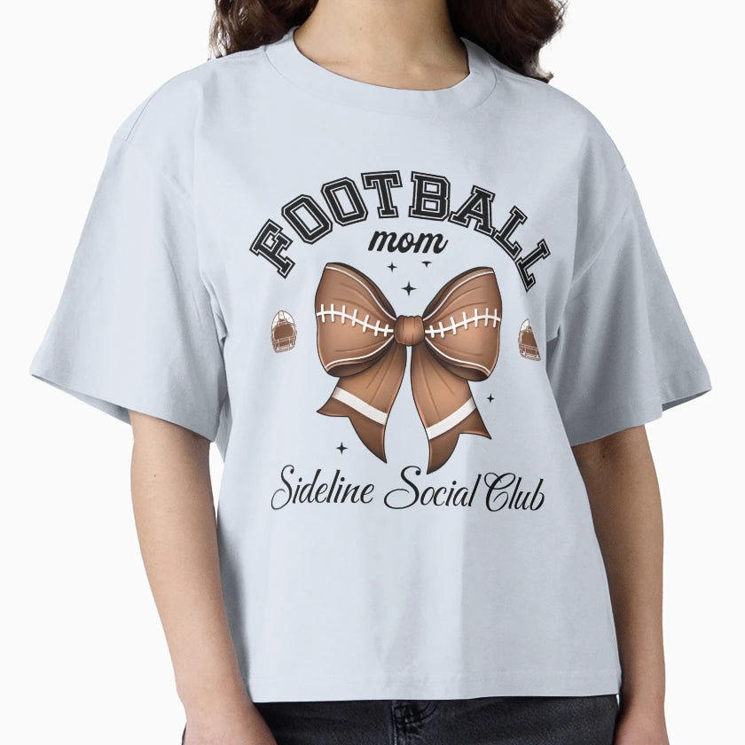 Football Mom Sideline Social Club T-Shirt - Minimalist Print for Adults - T-Shirt, Sweatshirt, Hoodie