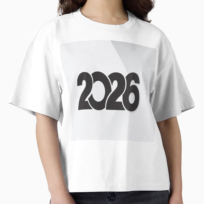 Bold 2026 New Year Minimal Black White T-Shirt - Fun Novelty Design Unisex - T-Shirt, Sweatshirt, Hoodie
