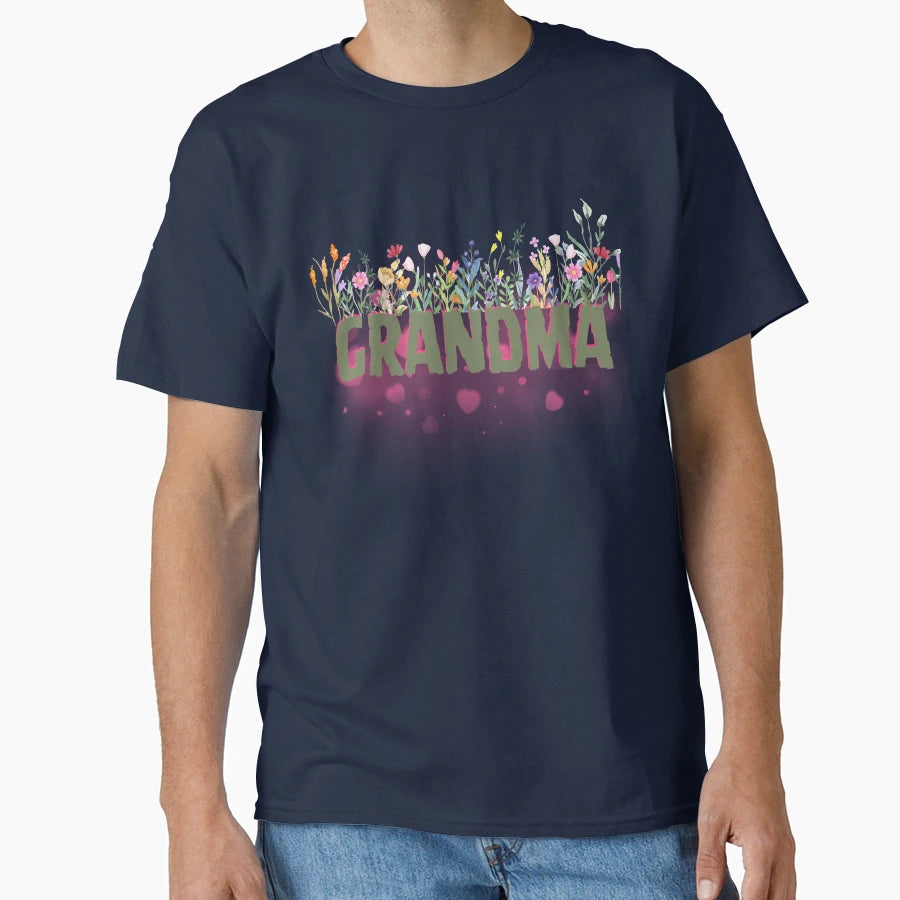 Grandma Floral Heart T-Shirt - Graphic Print Men Women - T-Shirt, Sweatshirt, Hoodie
