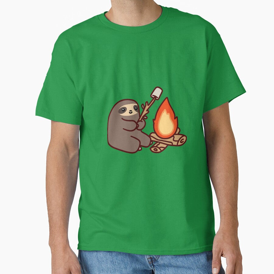 Campfire Sloth by SaradaBoru - Adult & Kids T-Shirts, Sweatshirts & Hoodies apparel design preview 1