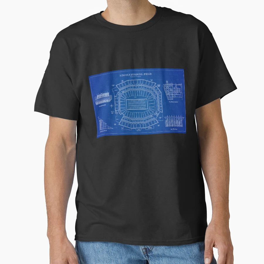 Lincoln Financial Field Blueprint T-Shirt - Graphic Print Men Women - T-Shirt, Sweatshirt, Hoodie