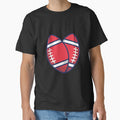 American Football Sports Love Heart T-Shirt - Streetwear Style Men Women - T-Shirt, Sweatshirt, Hoodie