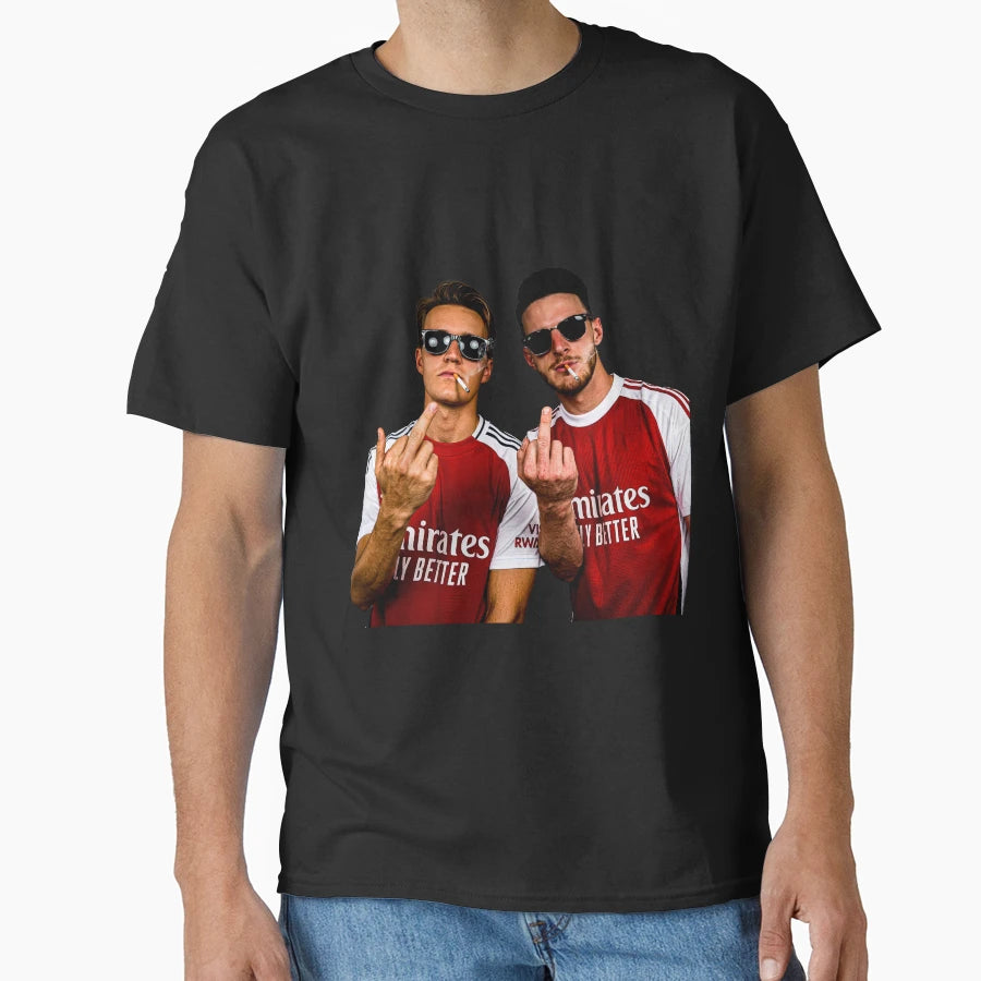 Rice And Odegaard Middle Finger T-Shirt - Minimalist Print Unisex - T-Shirt, Sweatshirt, Hoodie