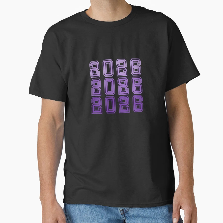 2026 Purple T-Shirt - Minimalist Print for Adults - T-Shirt, Sweatshirt, Hoodie