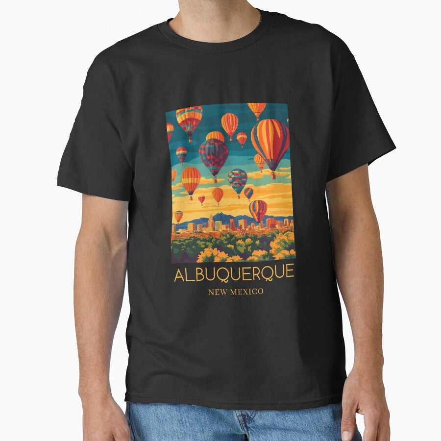 A Pop Art Travel Print of Albuquerque New Mexico by - Adult & Kids T-Shirts, Sweatshirts & Hoodies apparel design preview 1