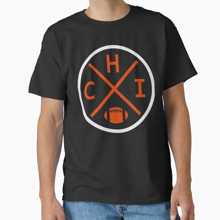 Chicago Football Emblem Chi T-Shirt - Casual Everyday Wear Men Women - T-Shirt, Sweatshirt, Hoodie