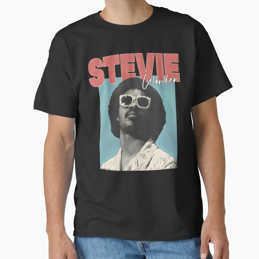 Stevie Wonder T-Shirt - Custom Art Print Men Women - T-Shirt, Sweatshirt, Hoodie