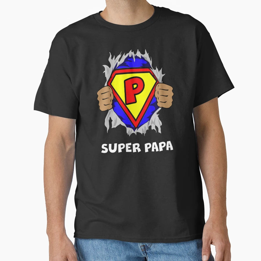 Superhero Super Papa Fathers Day Dad T-Shirt - Fun Novelty Design Unisex - T-Shirt, Sweatshirt, Hoodie