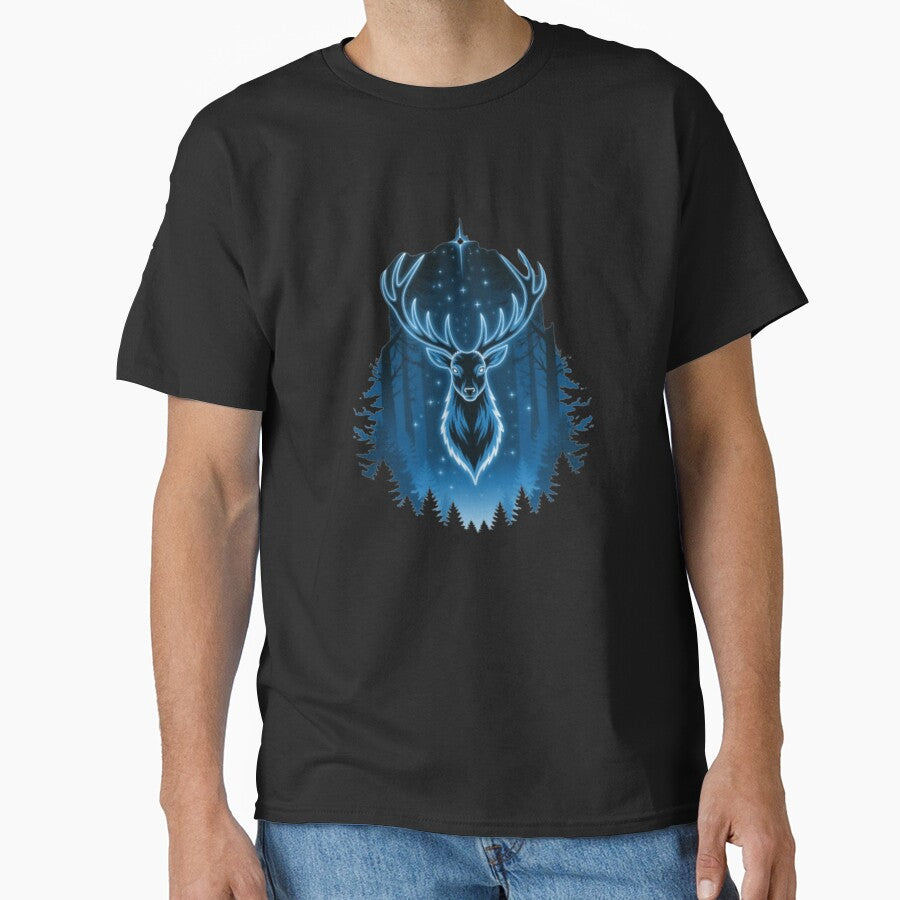 The Glowing Stag Patronus by Mayverse - Adult & Kids T-Shirts, Sweatshirts & Hoodies apparel design preview 1